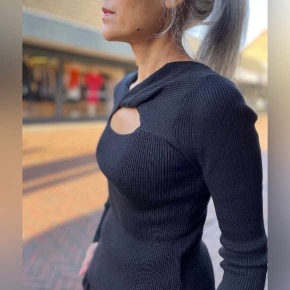 SAMSOE Tops - SAMSOE SAMSOE Everly Twist Cut-Out Crewneck Sweater